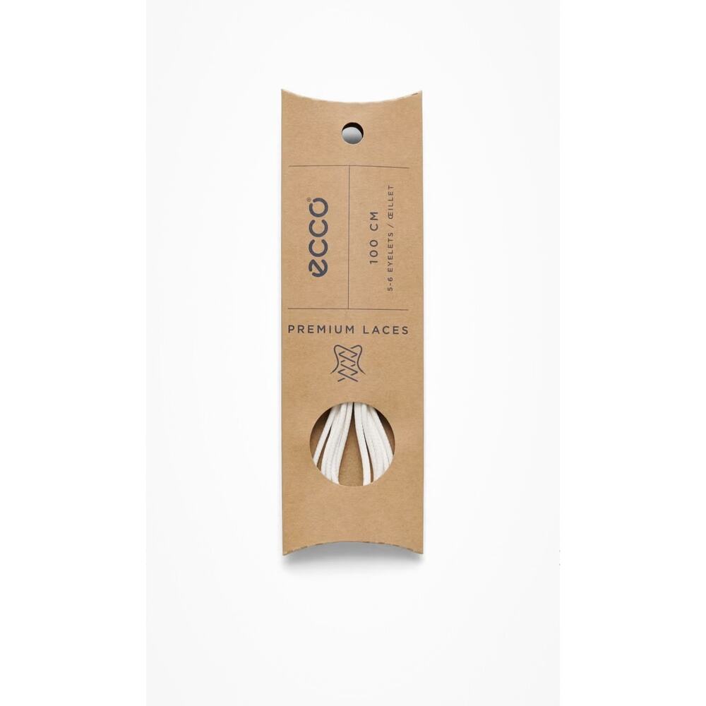 ECCO White Round Shoe Laces 100 cm (39.4”) 100% Cotton – New